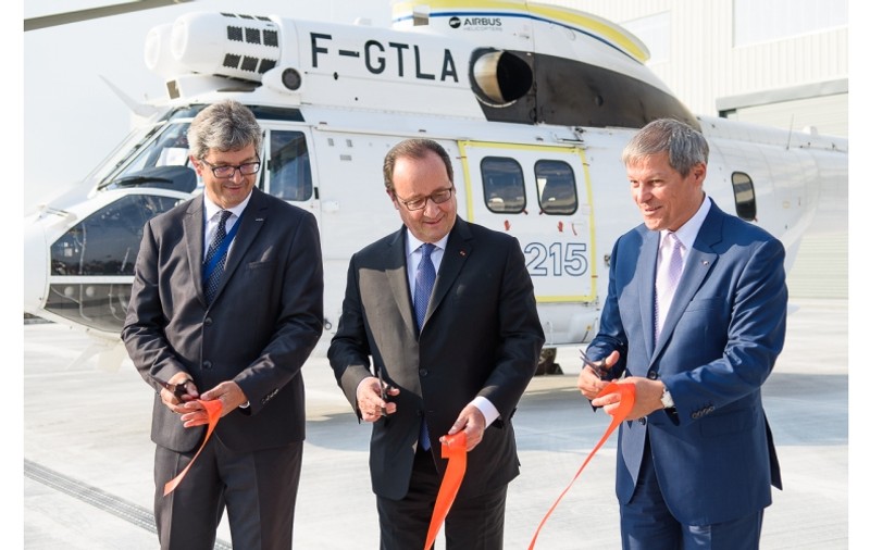 Dacian Cioloș și Francois Hollande au inaugurat fabrica de elicoptere Airbus de la Ghimbav