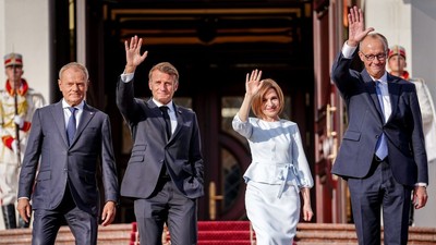 Donald Tusk, Emmanuel Macron, Maia Sandu și Friedrich Merz