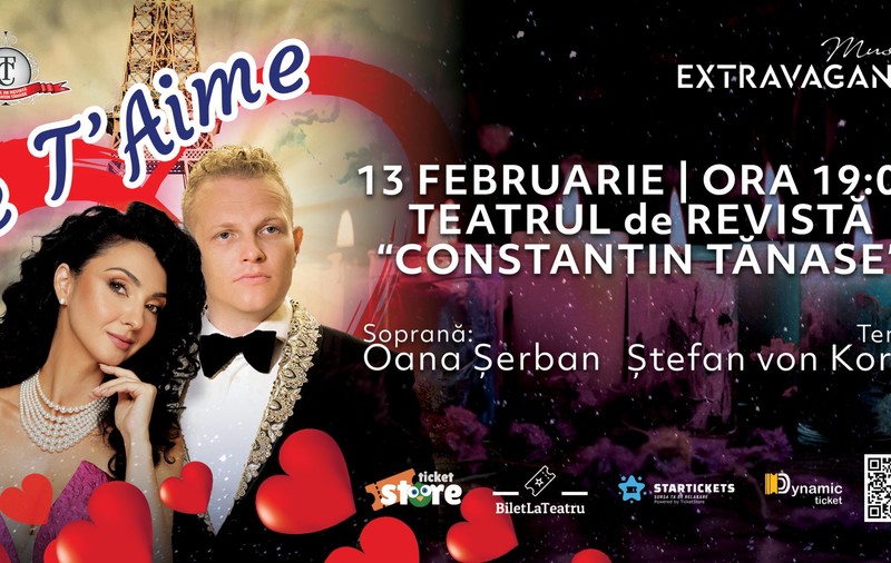 „JE T”AIME” - incursiuni muzicale spre inima Parisului, cu tenorul ŞTEFAN von KORCH şi invitaţii, pe 13 februarie, la Teatrul Constantin Tănase 