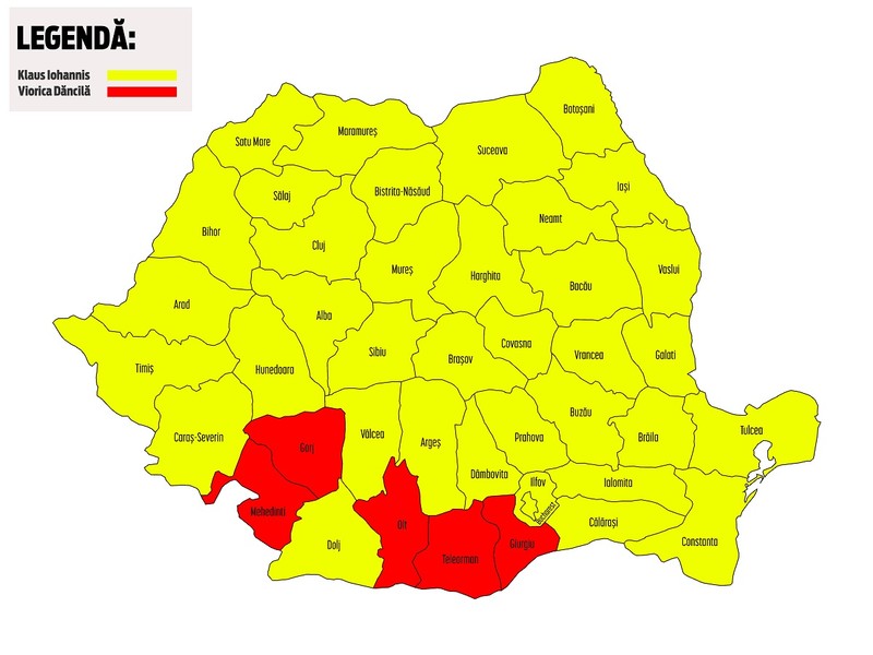 Cum a fost împărțită țara între cei doi candidați la turul al doilea al alegerilor prezidențiale