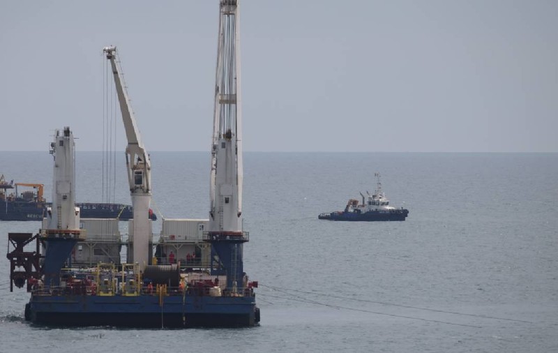 OMV Petrom și Romgaz au instalat platforma Neptun Deep de 16.500 de tone în Marea Neagră. Foto: Inquam Photos/ George Călin
