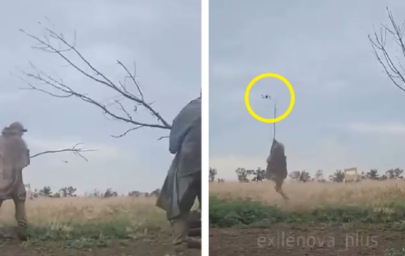 Soldații ruși se antrenează să doboare drone cu crengi | VIDEO