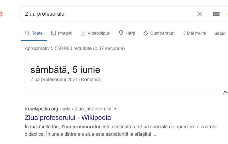 Google marchează ziua profesorului cu un doodle dedicat, însă data afişată este greşită