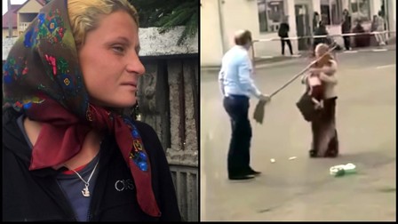 Ea este Florica, femeia bătută cu mopul de șoferul de microbuz și umilită și jignită de operatoarea de la 112, unde a sunat să ceară ajutor