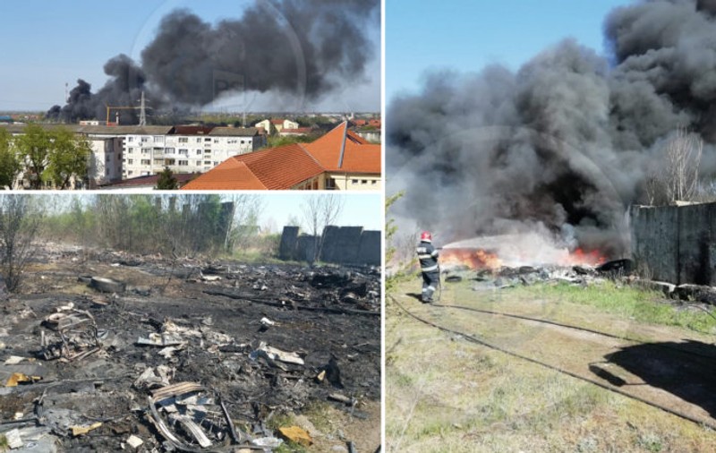 Incendiu la Satu Mare. Pompierii s-au luptat trei ore cu flăcările. Focul a fost pus intenționat