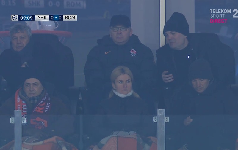Mircea Lucescu s-a întors la Șahtior! A urmărit din tribune victoria ”minerilor” cu AS Roma