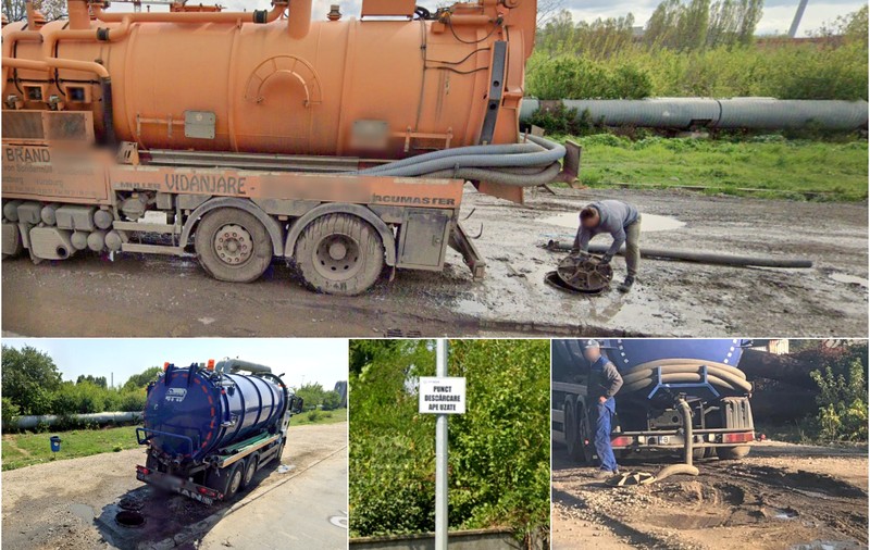 Dejecții vidanjate în plină stradă, în București. Garda de Mediu are „planuri pentru închiderea punctelor respective de colectare”