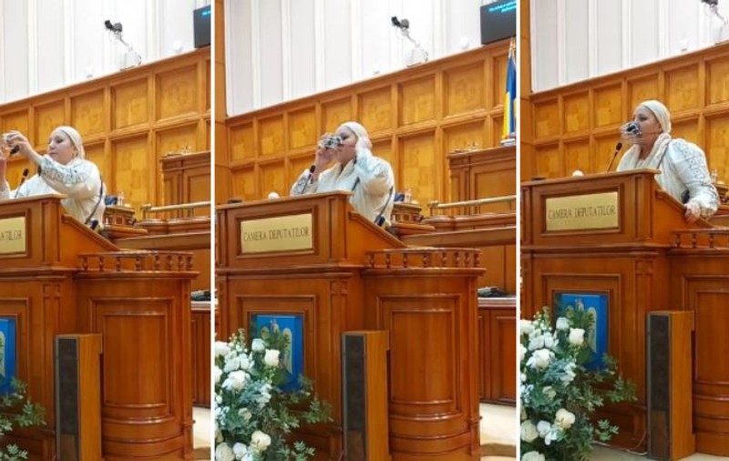 Diana Șoșoacă și-a pus botniță în Parlament, după ce Marcel Ciolacu i-a cerut să poarte mască de protecție