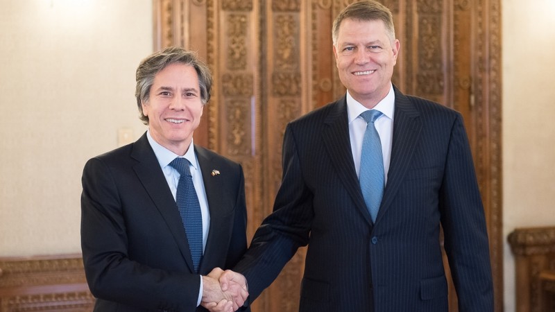 Anthony Blinken, la București, alături de Klaus Iohannis FOTO: Presidency.ro