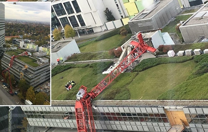 Doi români au căzut cu macaraua de la 30 de metri, de pe o clădire din München. Momentul a fost filmat