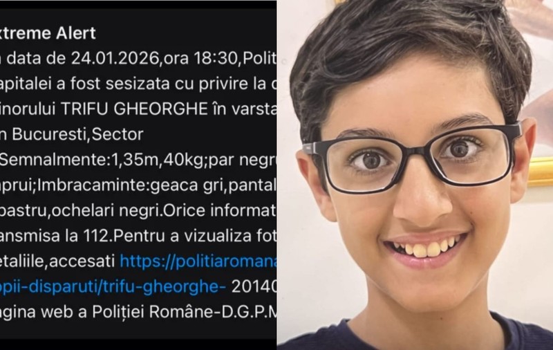 Copilul de 11 ani, dat dispărut în București, a fost găsit: este în afara oricărui pericol