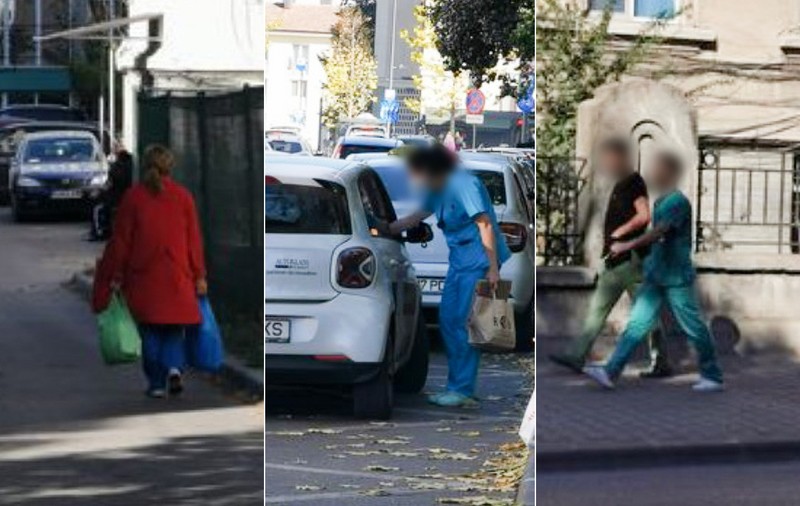 Un clujean a fotografiat personalul medical care iese în stradă în haine de spital. Ce spune managerul spitalului