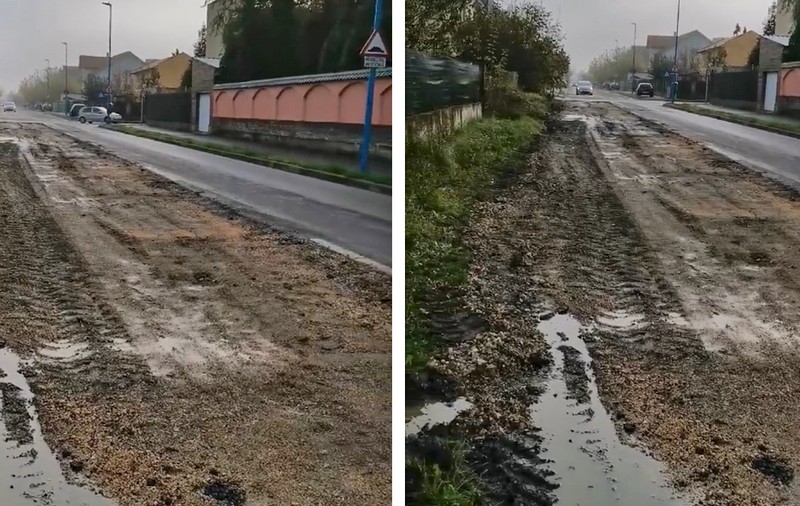 Stradă din Brașov asfaltată în campania electorală, decopertată în miez de noapte. Primăria: “A fost asfaltată din greșeală”