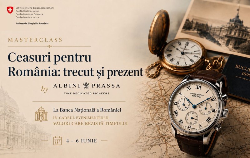 Masterclass Albini Prassa la „Valori care rezistă timpului”: povestea ceasurilor create pentru România, spusă chiar în inima BNR