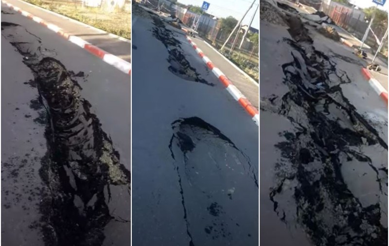 O stradă din Mărășești, reabilitată anul trecut, s-a surpat aproape complet. Cum arată acum | VIDEO
