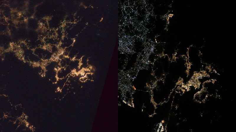 Hong Kong văzut din spațiu  2003 vs 2025 Sursa foto: X/ Don Pettit