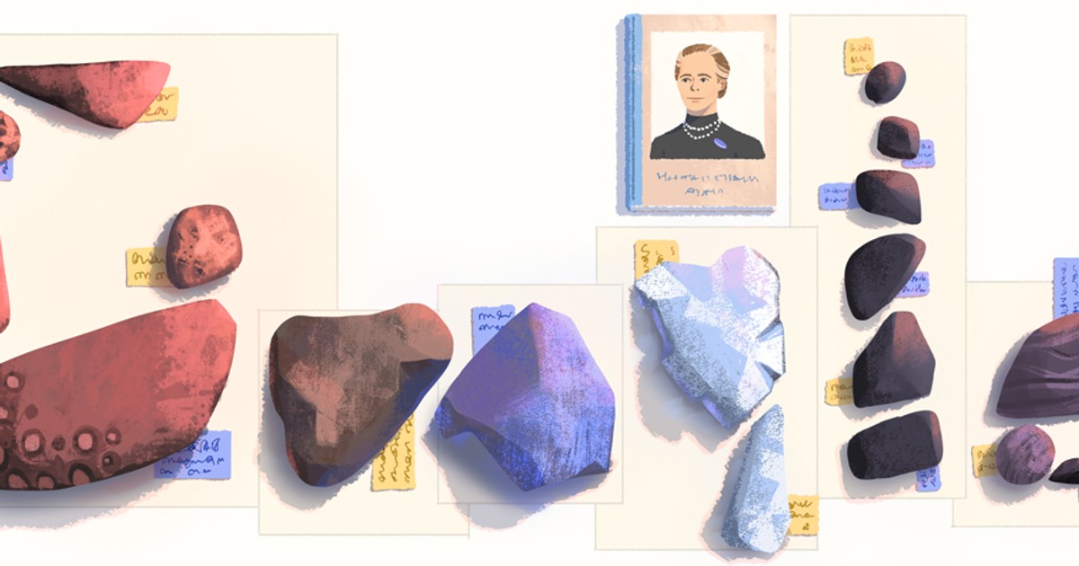 Google o omagiază pe Elisa Leonida Zamfirescu, prima femeie inginer din lume. Google Doodle cu Elisa Leonida Zamfirescu format din mai multe pietre pentru că aceasta a condus laboratoare ale Institutului Geologic Român, unde a cartat bogățiile subsolului României