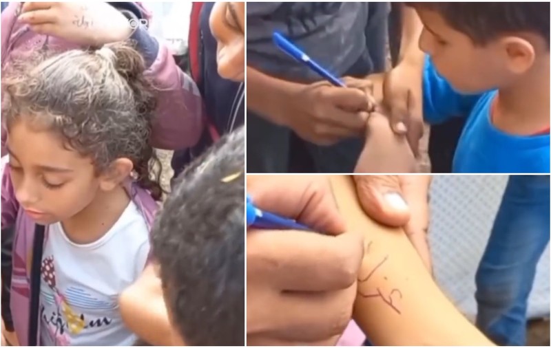 Copiii din Gaza își scriu numele pe brațe, ca să fie identificați în cazul în care mor în atacuri aeriene: „O imagine crudă și inumană”. VIDEO
