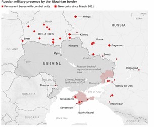 Fronturile pe care acționează Rusia în jurul Ucraine. Captură: CNN