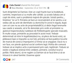 Postare de pe grupul „Și eu pot fi Damian”