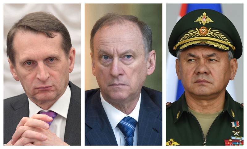 De la stânga: Serghei Narîșkin, Nikolai Patrușev și Serghei Șoigu. Foto: Hepta