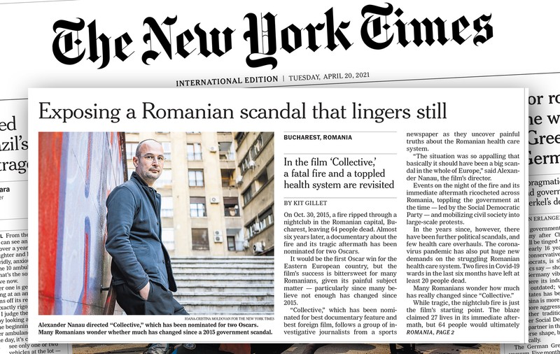 România, pe prima pagină a ediției internaționale a The New York Times: „Încă doare”