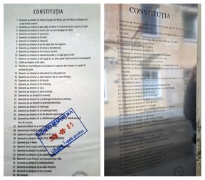 Constituția Republicii Uzupis conține 41 de articole traduse chiar și în limba română. Sursa foto: Libertatea