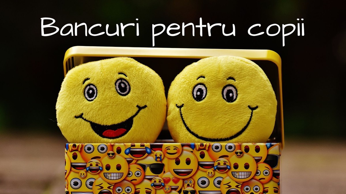 Bancuri pentru copii- emoji de pluș într-o valiză colorată