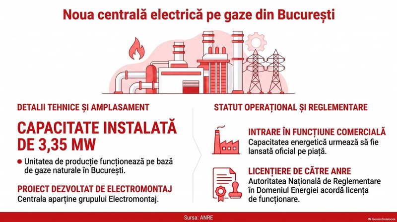 Noua centrală electrică din București. Infografic realizat cu ajutorul Inteligenței Artificiale