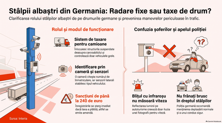 Stâlpii albaștri nu sunt radare / Imagine generată cu AI