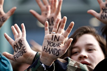 Protest al elevilor și studenților la Bruxelles față de politicile guvernamentale referitoare la schimbările climatice , 21 februarie 2019 | Foto: Shutterstock