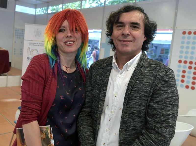 Ioana Nicolaie și Mircea Cărtărescu la Madrid FOTO: ICR