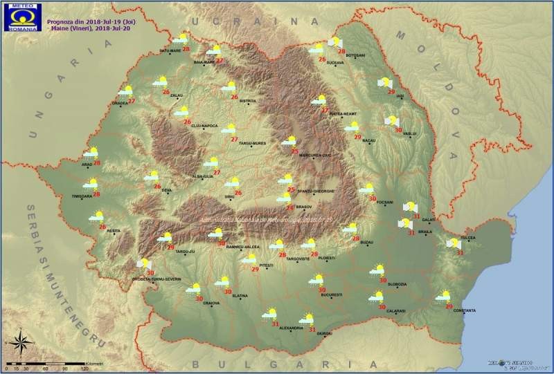 prognoza meteo 20 iulie