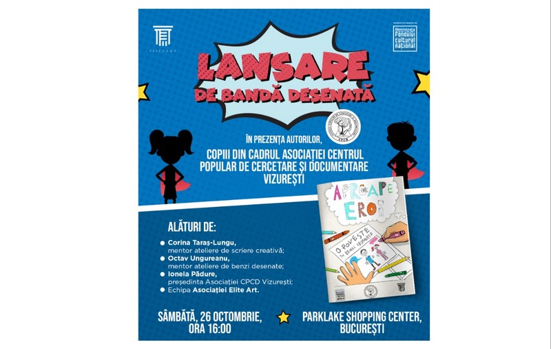Asociația Elite Art lansează, în cadrul ParkLake Shopping Center, banda desenată „Aproape Eroi”
