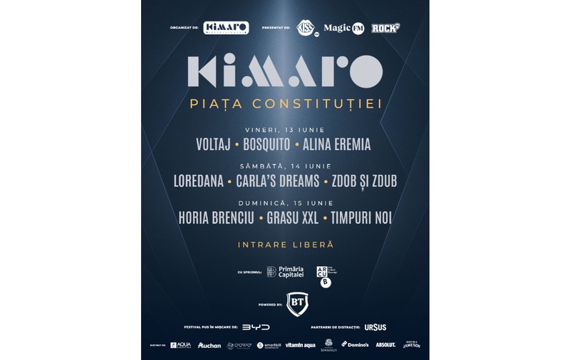 KIMARO FESTIVAL 2025 începe vineri. Ne vedem în Piața Constituției! Trei zile. Trei radiouri. Trei scene. Și voi!