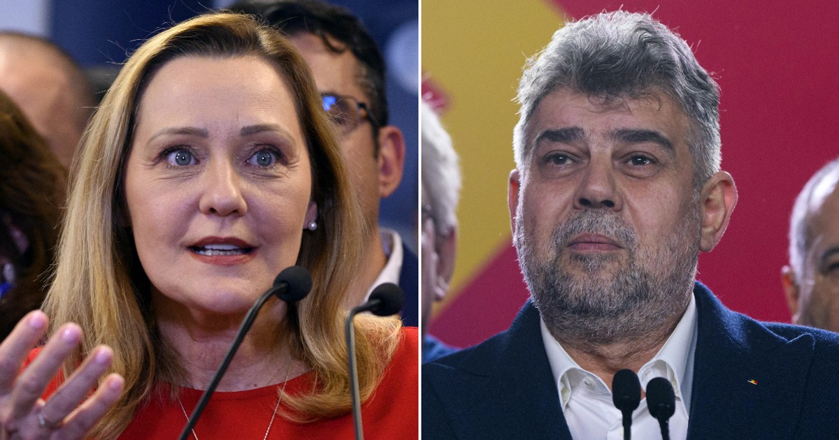 Președinta USR, Elena Lasconi, și președintele PSD, Marcel Ciolacu