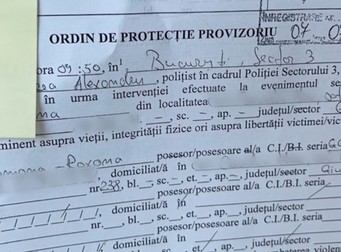 Ordinul de protecție obținut de Ramona împotriva lui Fulgy. Foto: Captură video Antena 3