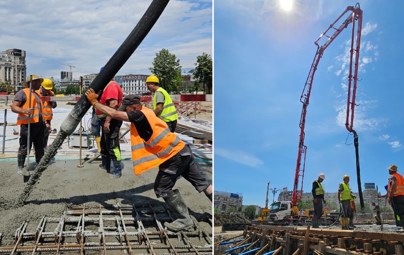 Constructorii de la Planșeul Unirii din București fac pregătiri pentru a începe faza finală a proiectului: „Se lucrează în forță”