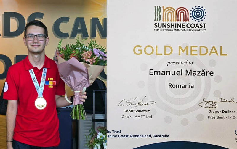 Emanuel Mazăre, elevul medaliat cu aur la Olimpiada internațională de matematică: „Lucrez cu drag la matematică în timpul meu liber, deoarece aceasta e pasiunea mea. Asta înseamnă, în medie, în jur de 8-9 ore pe zi”