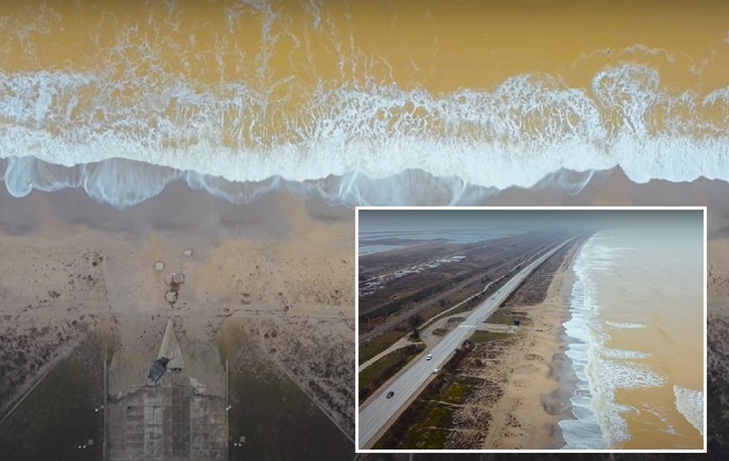 VIDEO | Marea Neagră are apa galbenă pe coasta de nord, un fenomen destul de rar. Care e explicația