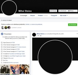 Pagina de Facebook a lui Mihai Stoica, cuprinsă de doliu