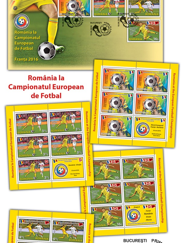 Euro 2016. Mărci poștale de colecție dedicate echipei naționale a României / FOTO