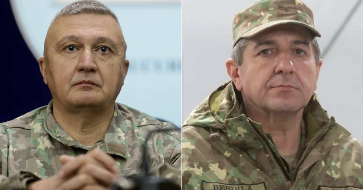 Colaj cu generalii Gheorghiță Vlad și Iulian Berdilă, imbracati in uniforma militara