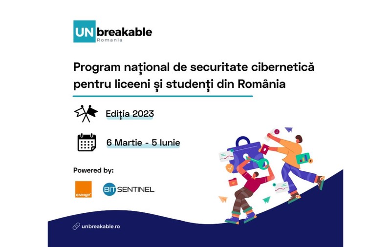 UNbreakable România deschide perioada de înscrieri la ediția din 2023 a celui mai complex program național de educație în securitate cibernetică pentru liceeni și studenți