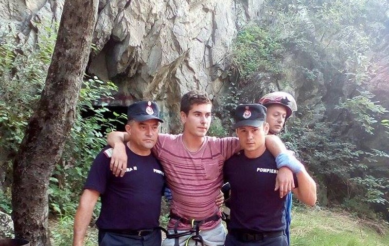 Nepotul campionului Mihai Leu, escaladă «cu peripeții» pe Dealul Cetății din Deva | A rămas blocat pe o stâncă!