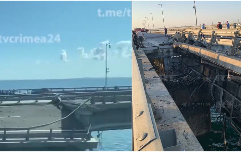 Urmările atacului asupra podului Kerci. Cum arată acum podul care leagă Rusia de Crimeea