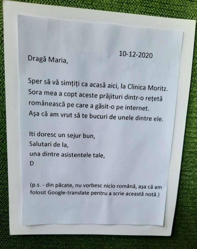 Gest impresionant pentru Măriuca la sosirea în Germania. Fata arsă de criminal, așteptată cu prăjituri și un mesaj în română