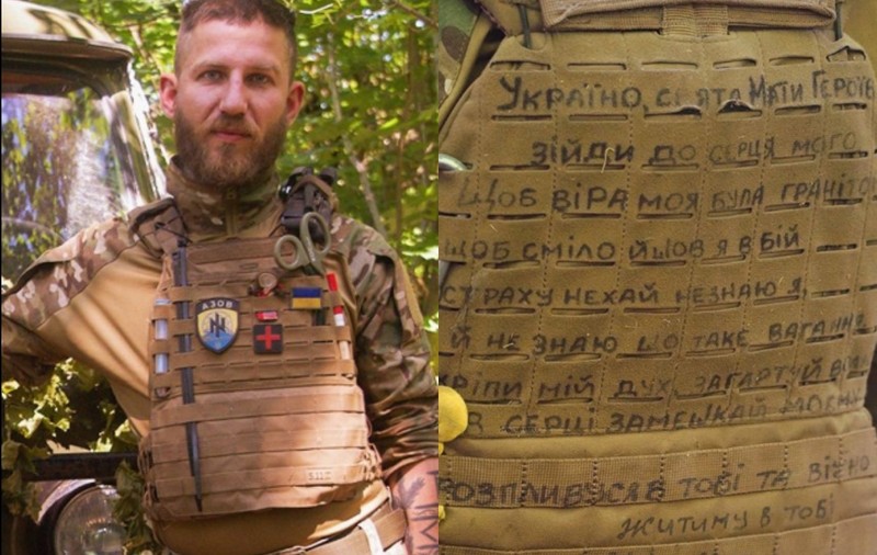 Paramedic ucrainean, cu o rugăciune scrisă pe vesta antiglonț: „Credința m-a salvat în cele mai grele clipe”