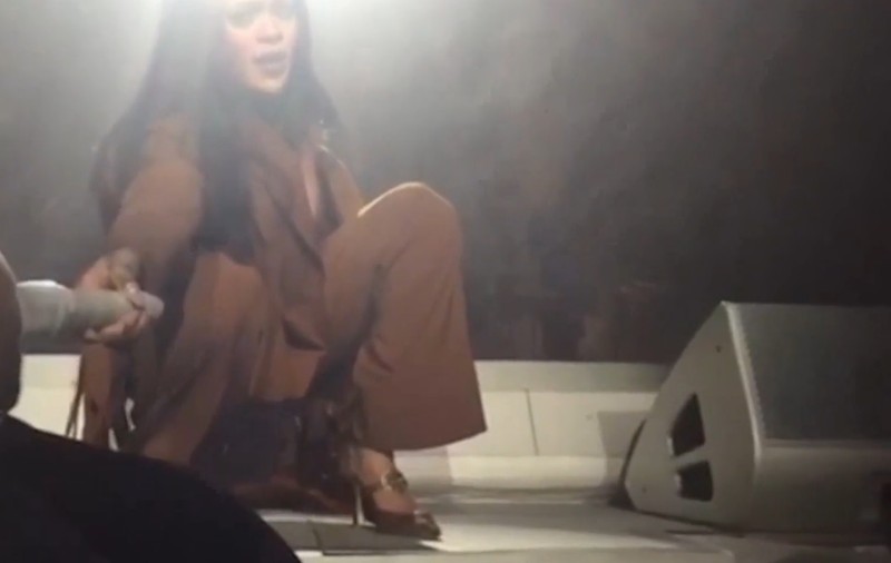 Rihanna, lăsată mască de un fan! Totul s-a întâmplat în timpul unui concert