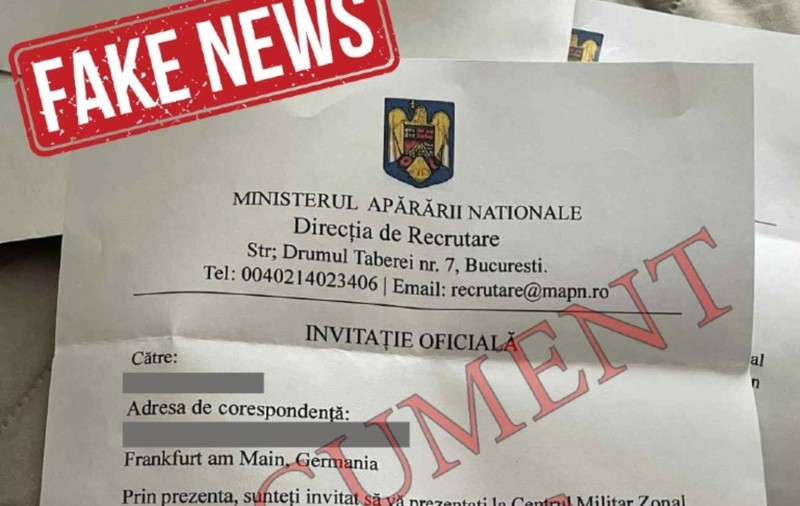 Românii din diaspora, chemați în Armată, fake news demontat de MApN: „Acest document este fals!"